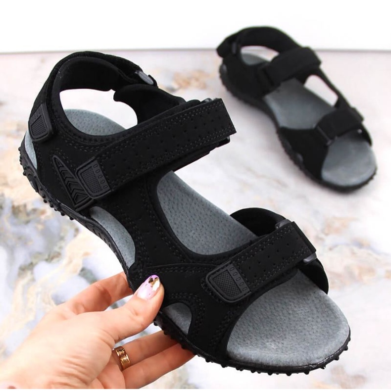 American Club W AM929A sandalias deportivas negras con velcros negro 1