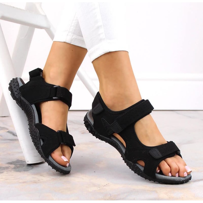 American Club W AM929A sandalias deportivas negras con velcros negro 2