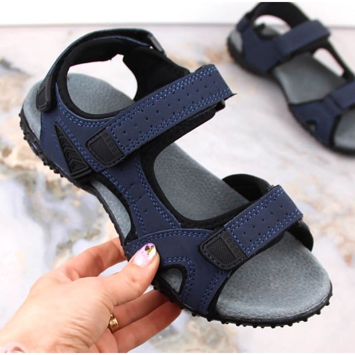 American Club W AM929B Sandalias deportivas azul marino con velcro 1