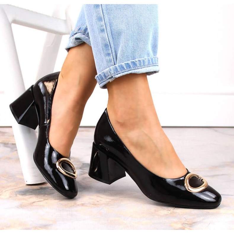 Salón charol tacón alto Vinceza W JAN179C negro 1