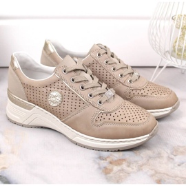 Deportivas cuña Rieker N4346-60 beige 4