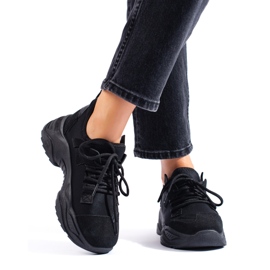 Zapatillas negras de mujer en la plataforma Shelovet. negro 1