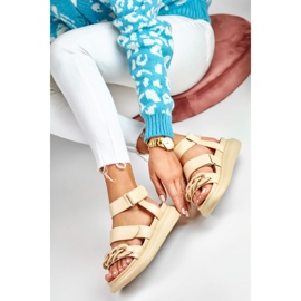 La.Fi Sandalias beige con cadena 5