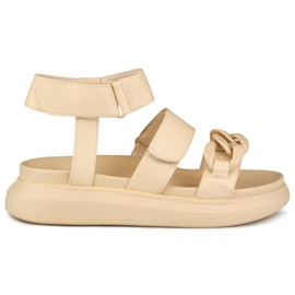 La.Fi Sandalias beige con cadena 6
