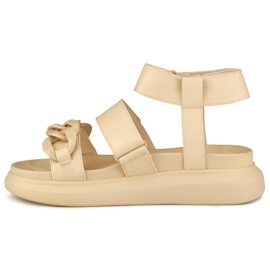 La.Fi Sandalias beige con cadena 7