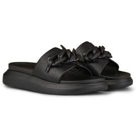 La.Fi Chanclas negras con cadena negro 6