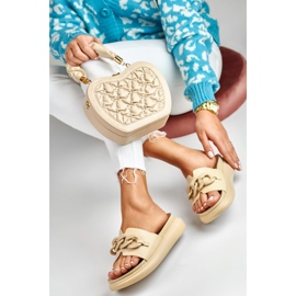 La.Fi Chanclas beige con cadena 2