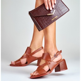 La.Fi Sandalias stiletto piel marrón 1