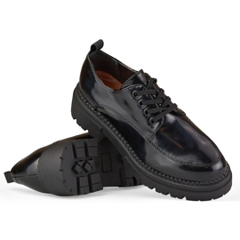 La.Fi Zapatos de cordones lacados en negro 7