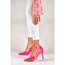 Tacones rosas de ecopiel 2