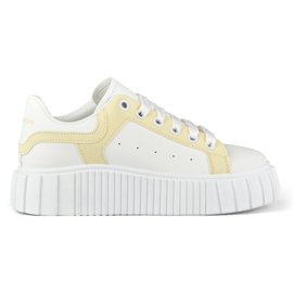 Deportivas blancas de mujer con suela gruesa. blanco 5