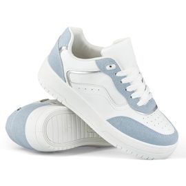 Deportivas mujer blancas y azules blanco 1