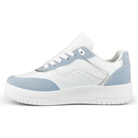 Deportivas mujer blancas y azules blanco 2
