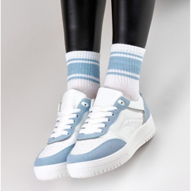 Deportivas mujer blancas y azules blanco 6