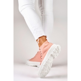 Deportivas rosas de mujer por encima del tobillo rosado 4