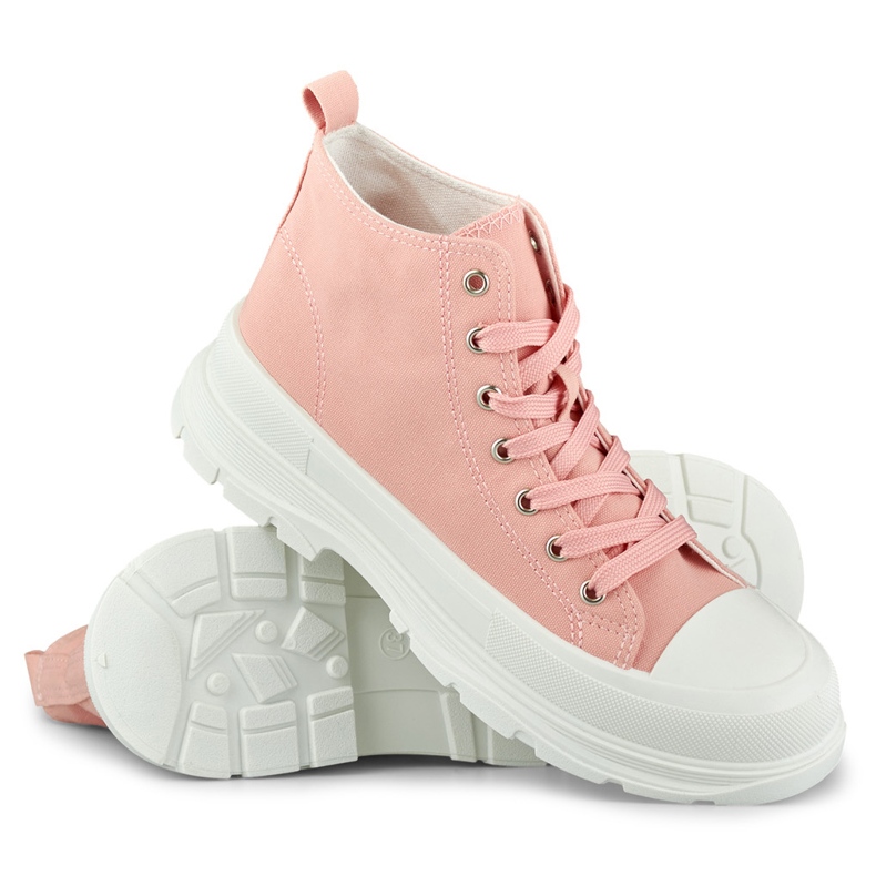 Deportivas rosas de mujer por encima del tobillo rosado 1 Deportivas rosas de mujer por encima del tobillo rosado 1