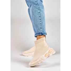Slip-on mujer beige alto 5
