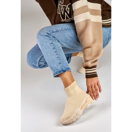 Slip-on mujer beige alto 3