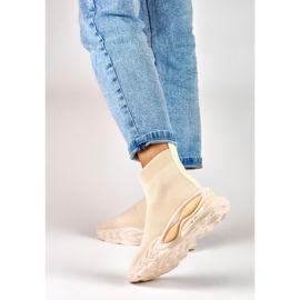 Slip-on mujer beige alto 4