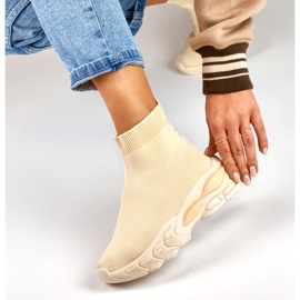 Slip-on mujer beige alto 6