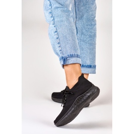 Deportivas negras sin cordones para mujer negro 3