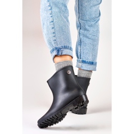 Botas de agua de mujer negras mate por encima del tobillo negro 2