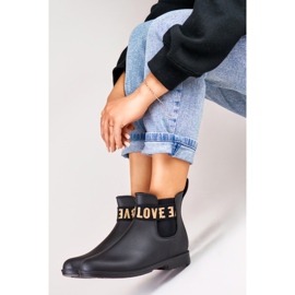 Botas de lluvia de mujer Love Gold en negro mate 1