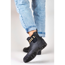 Botas de lluvia de mujer Love Gold en negro mate 2