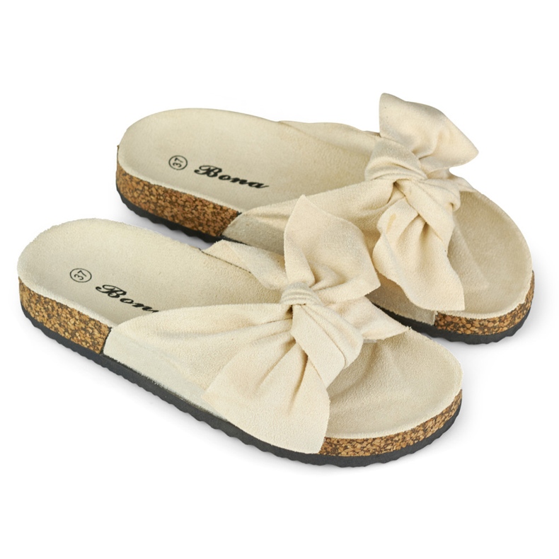 Chanclas beige clásicas con lazo 1 Chanclas beige clásicas con lazo 1