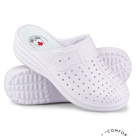 Chanclas de mujer cómodas con dedos cubiertos blanco 1 Chanclas de mujer cómodas con dedos cubiertos blanco 1