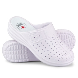 Chanclas de mujer cómodas con dedos cubiertos blanco 4