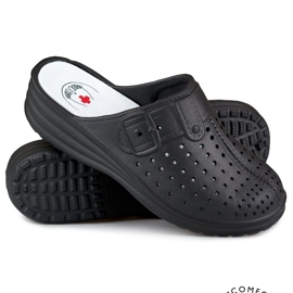 Cómodas chanclas de mujer con dedos cubiertos negras negro 1