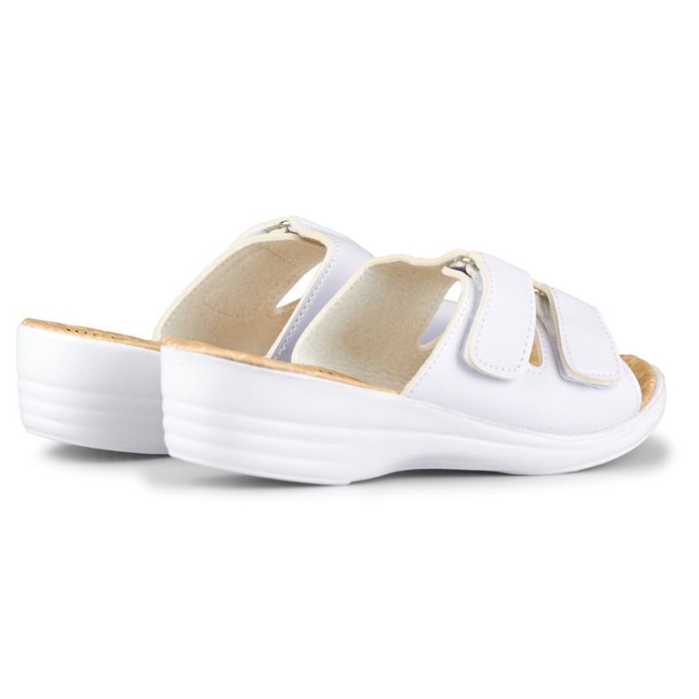 Cómodas zapatillas de casa de mujer con velcro blancas blanco 1