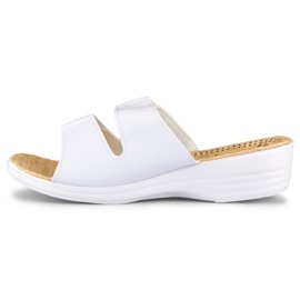 Cómodas zapatillas de casa de mujer con velcro blancas blanco 2