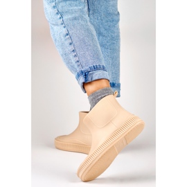 Botas de lluvia de mujer beige mate 4