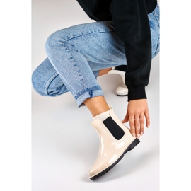 Botas de agua beige clásicas para mujer 4