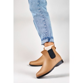 Botas de goma beige oscuro para mujer 2