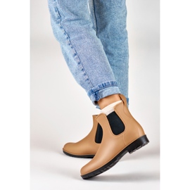 Botas de goma beige oscuro para mujer 3