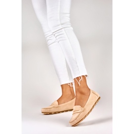 Cómodos mocasines mujer beige 3