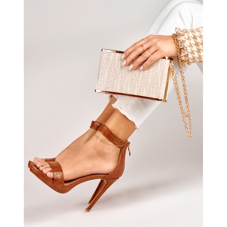 Sandalias mujer tacón caramelo marrón 2 Sandalias mujer tacón caramelo marrón 2