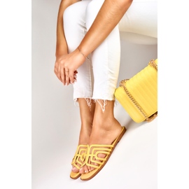 Sandalias planas mujer elegantes amarillas amarillo 3