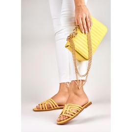 Sandalias planas mujer elegantes amarillas amarillo 2