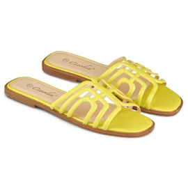 Sandalias planas mujer elegantes amarillas amarillo 1