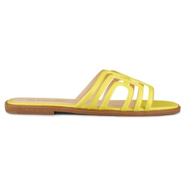 Sandalias planas mujer elegantes amarillas amarillo 5