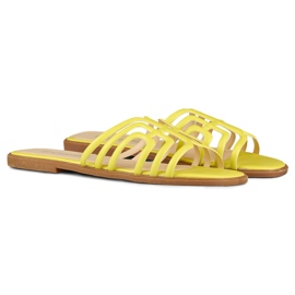 Sandalias planas mujer elegantes amarillas amarillo 6