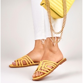 Sandalias planas mujer elegantes amarillas amarillo 7