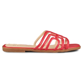 Babuchas planas de mujer elegantes rojas rojo 5