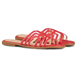 Babuchas planas de mujer elegantes rojas rojo 6