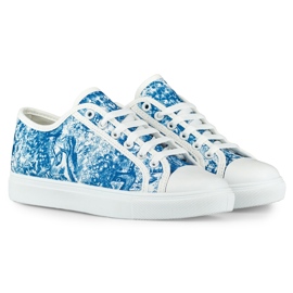 Deportivas blancas y azules de mujer 5