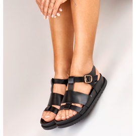 Sandalias planas mujer clásicas negras negro 6